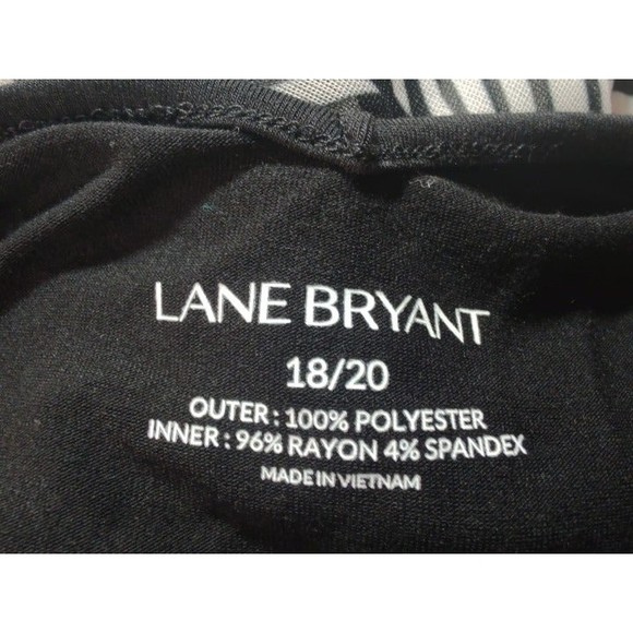 Lane Bryant Black/White/Red Chevron Striped Sheer Top w/ Lining, Plus Size 18/20 - Picture 2 of 7